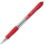 PILOT SUPER GRIP RETRACTABLE BALLPOINT PEN FINE 07MM RED
