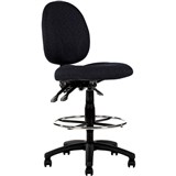 LINCOLN DRAFTING CHAIR MEDIUM BACK BLACK