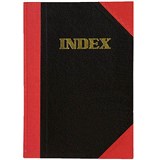 BLACK AND RED NOTEBOOK CASEBOUND RULED AZ INDEX 200 PAGE A4