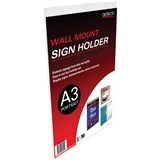 DEFLECTO SIGN HOLDER WALL MOUNT PORTRAIT A3 CLEAR