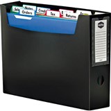 MARBIG PORTABLE ORGANISER FILE WITH TABS A4 BLACK