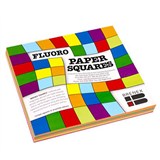 BRENEX FLUORO SQUARE PAPER SHAPES SINGLE SIDED 254 X 254MM ASSORTED PACK 100