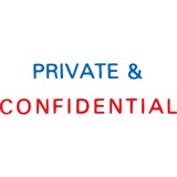 XSTAMPER CXBN 2010 PREINKED MESSAGE STAMP PRIVATE AND CONFIDENTIAL 42 X 13MM REDBLUE
