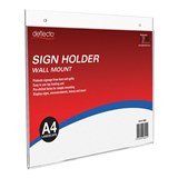 DEFLECTO SIGN HOLDER WALL MOUNT LANDSCAPE A4 CLEAR