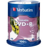VERBATIM DVDR 47GB 16X PRINTABLE SPINDLE WHITE PACK 100