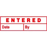 DESKMATE PREINKED MESSAGE STAMP ENTERED DATE AND BY RED