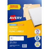 AVERY 959036 L7172 TRUEBLOCK FILING LABELS LASERINKJET 18UP WHITE PACK 25