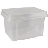 ITALPLAST FILE STORAGE BOX 32 LITRE CLEARCLEAR LID