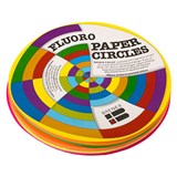 BRENEX FLUORO CIRCLE PAPER SHAPES SINGLE SIDED 180MM ASSORTED PACK 120
