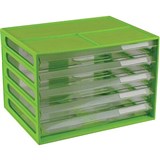 ITALPLAST DOCUMENT CABINET 5 DRAWER 255 X 330 X 230MM A4 LIME
