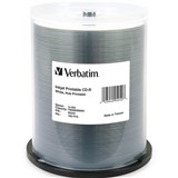VERBATIM CDR 700MB 52X PRINTABLE SPINDLE WHITE PACK 100