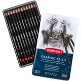 DERWENT GRAPHIC PENCIL MEDIUM SET TIN 12