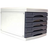 METRO DESKTOP FILING 5 DRAWERS A4 GREY