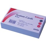 ESSELTE RULED SYSTEM CARDS 127 X 76MM BLUE PACK 100