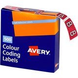 AVERY 43202 LATERAL FILE LABEL SIDE TAB COLOUR CODE B 25 X 38MM MAGENTA PACK 500