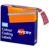 AVERY 43210 LATERAL FILE LABEL SIDE TAB COLOUR CODE J 25 X 38MM MAUVE PACK 500