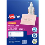 AVERY 936006 J8562 ADDRESS LABEL FROSTED CLEAR INKJET 16UP CLEAR PACK 25