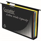 CRYSTALFILE EXTRA WIDE SUSPENSION FILES 50MM PP FOOLSCAP BLACK BOX 10