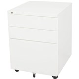 GO STEEL MOBILE PEDESTAL STEEL 3DRAWER LOCKABLE 460 X 472 X 610MM WHITE CHINA