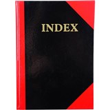 BLACK AND RED NOTEBOOK CASEBOUND RULED AZ INDEX 200 PAGE A4 GLOSS COVER