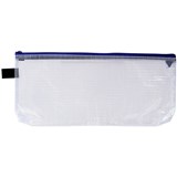 AVERY PENCIL CASE WITH ZIP HANDY POUCH PENCIL CASE CLEAR AND BLUE