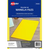 AVERY 82743 MANILLA FOLDER A4 YELLOW PACK 20