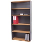RAPID WORKER BOOKCASE 4 SHELF 900 X 315 X 1800MM BEECHIRONSTONE