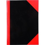 BLACK AND RED NOTEBOOK CASEBOUND RULED 200 PAGE A6 GLOSS COVER