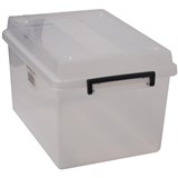 ITALPLAST STORAGE BOX WITH LID 30 LITRE CLEAR