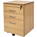 RAPID SPAN MOBILE PEDESTAL 3DRAWER LOCKABLE 690 X 465 X 447MM BEECH
