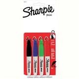 SHARPIE MINI PERMANENT MARKER BULLET FINE 10MM BUSINESS ASSORTED PACK 4