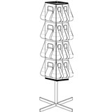 DEFLECTO DELUXE ROTATING BROCHURE HOLDER FLOOR STAND 8 X A4 16 X DL BLACKCLEAR