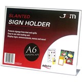 DEFLECTO SIGN HOLDER SLANTED LANDSCAPE A6 CLEAR