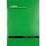 COLLINS A24 SERIES ANALYSIS BOOK 12 MONEY COLUMN FEINT RULED STAPLED 24 LEAF A4 GREEN