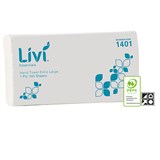LIVI ESSENTIALS EXTRA LARGE HAND TOWEL 1PLY 100 SHEET 230 X 360MM CARTON 24