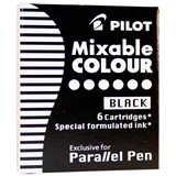 PILOT PARALLEL CALLIGRAPHY PEN INK CARTRIDGE BLACK PACK 6
