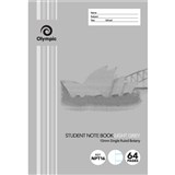 OLYMPIC NPT16 BOTANY BOOK NSW 10MM RULED 64 PAGE 55GSM 250 X 175MM LIGHT GREY