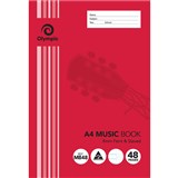 OLYMPIC M848 MUSIC BOOK FEINT AND STAVED 8MM 48 PAGE 55GSM A4