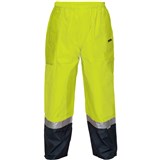 PRIME MOVER MP200 HIVIS WET WEATHER CARGO PANT REFLECTIVE TAPE YELLOW NAVY SMALL TO MEDIUM