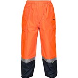 PRIME MOVER MP200 HIVIS WET WEATHER CARGO PANT REFLECTIVE TAPE ORANGE NAVY LARGE TO EXTRA LARGE