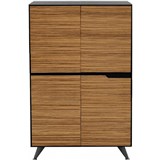 NOVARA CABINET 4 DOOR 1224 X 425 X 1750MM ZEBRANO TIMBER VENEER