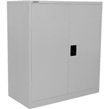 STEELCO STATIONERY CABINET 2 SHELVES 1015 X 914 X 463MM SILVER GREY