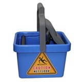 CLEANLINK MOP BUCKET PLASTIC WRINGER 9 LITRE BLUE