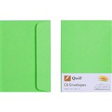 QUILL C6 COLOURED ENVELOPES PLAINFACE STRIP SEAL 80GSM 114 X 162MM LIME PACK 25