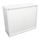 GO STEEL TAMBOUR DOOR CABINET 2 SHELVES 1200 X 1200 X 473MM WHITE CHINA