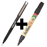 ARTLINE 200 FINELINER  70 PERMANENT BLACK BULLET MARKER BUNDLE