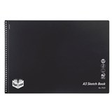 SPIRAX P533 SKETCH BOOK SPIRAL BOUND SIDE OPEN 40 PAGE A3 BLACK
