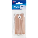 AVERY 13200 SWING TAGS WITH STRING 96 X 48MM KRAFT BROWN PACK 24