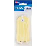 AVERY 13205 SWING TAGS WITH STRING 96 X 48MM YELLOW PACK 24