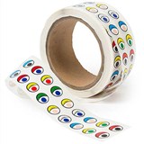 EDUCATIONAL COLOURS ADHESIVE EYES ASSORTED ROLL 2000